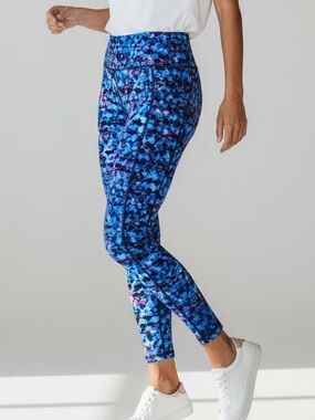 AB3 Blue Patterned Active Leggings w/Pockets